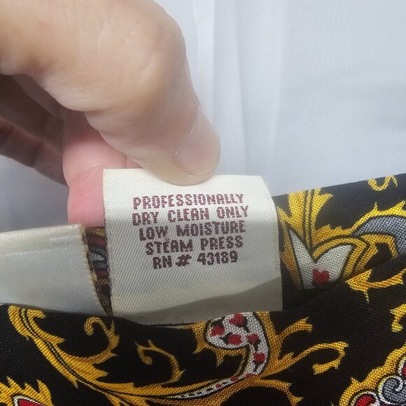 Vintage Susan Bristol Maxi Skirt Art Deco Wool Blend Pleated Red Black 12 - Picture 8 of 9